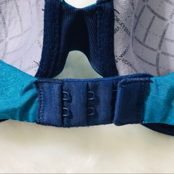 Victoria’s Secret Teal Blue Shimmer Uplift Demi Bra Size 32D - Picture 6 of 8